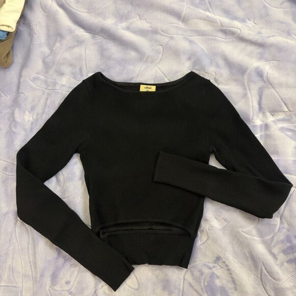 Aritzia Wilfred Yacine Longsleeve Knit Top in Black - Picture 2 of 5